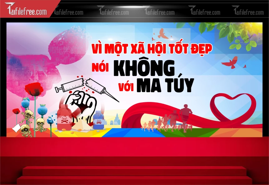 Maket Tuyên Truyền Phòng Chống Tệ Nạn Xã Hội, Nói Không Với Ma Túy TTH33