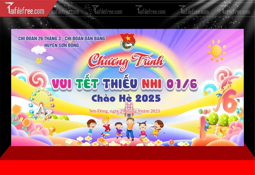 Mẫu Phông Nền Chúc Mừng Ngày Quốc Tế Thiếu Nhi_TTK204