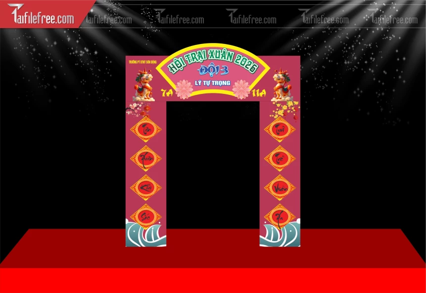 Mẫu Cổng Chào Hội Trại Xuân Chúc Mừng Năm Mới Năm Chào Xuân Đinh Mùi. _TTK206