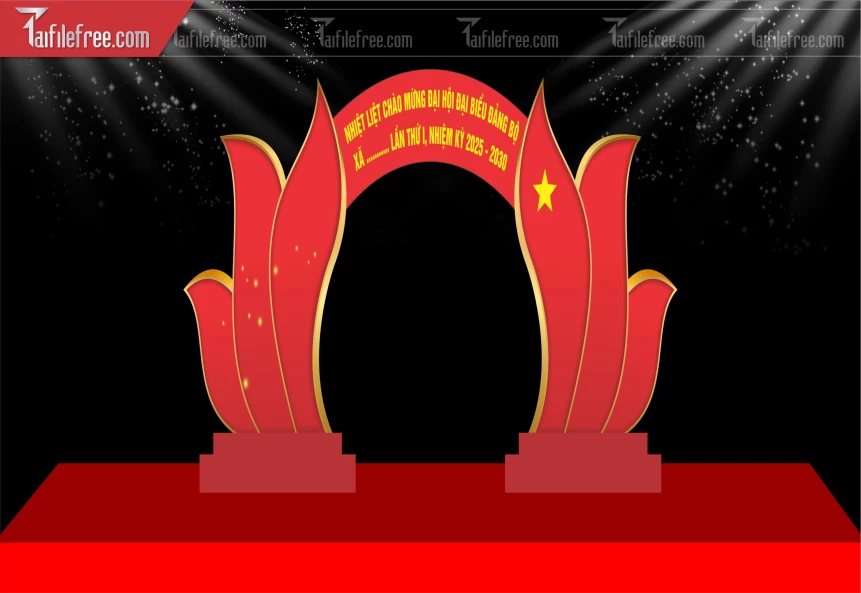 Mẫu Cổng Chào Nhiệt Liệt Chào Mừng Đại Hội Đại Biểu. _TTK207