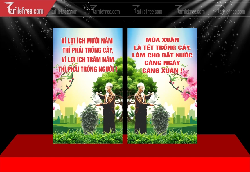 Mẫu Poster Tết Trồng Cây _TTK209