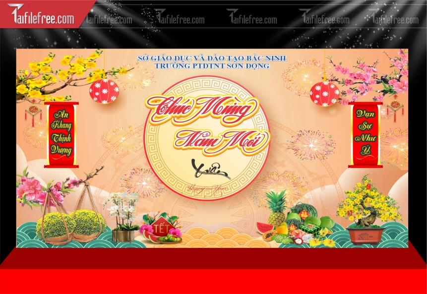 Mẫu Phông Nền Chúc Mừng Năm Mới Năm Chào Xuân Đinh Mùi_TTK210