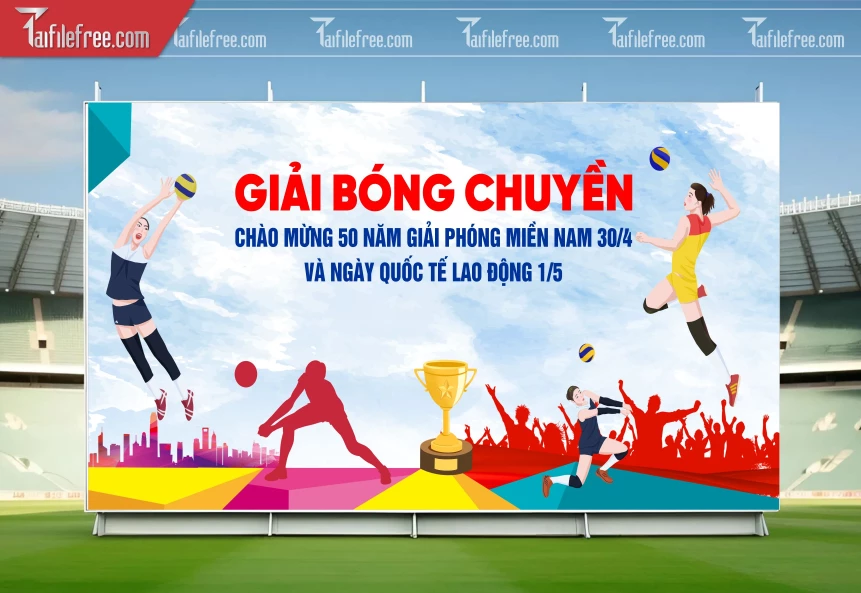 Mẫu Background Thể Thao Bóng Chuyền Sinh Động, Ấn Tượng_TTK149