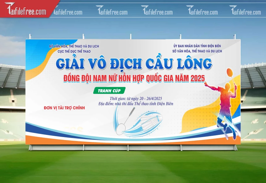 Mẫu Background Giải Vô Địch Cầu Lông Sinh Động, Ấn Tượng_TTK150