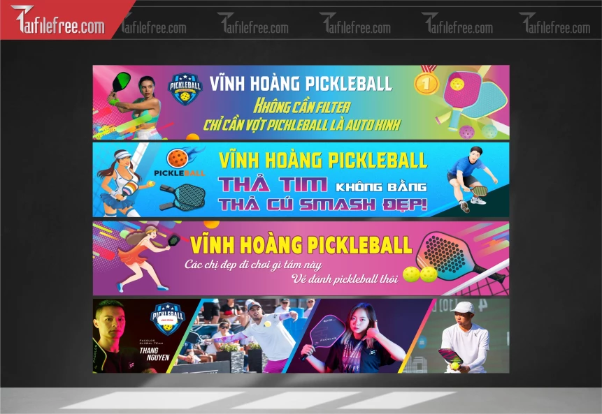 Mẫu Băng Rôn Thể Thao Pickcleball Năng Động Ấn Tượng TTK152