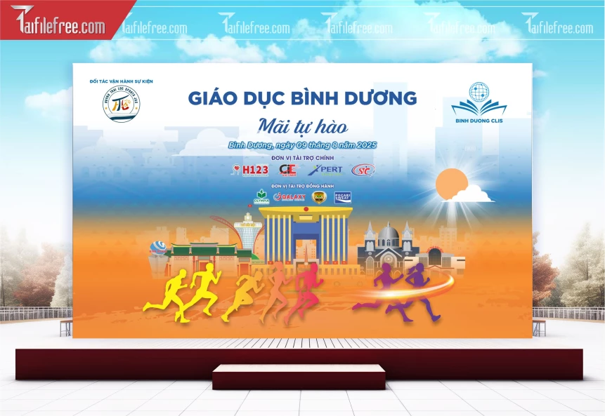 Mẫu Background Thể Thao Chạy Bộ TTK153