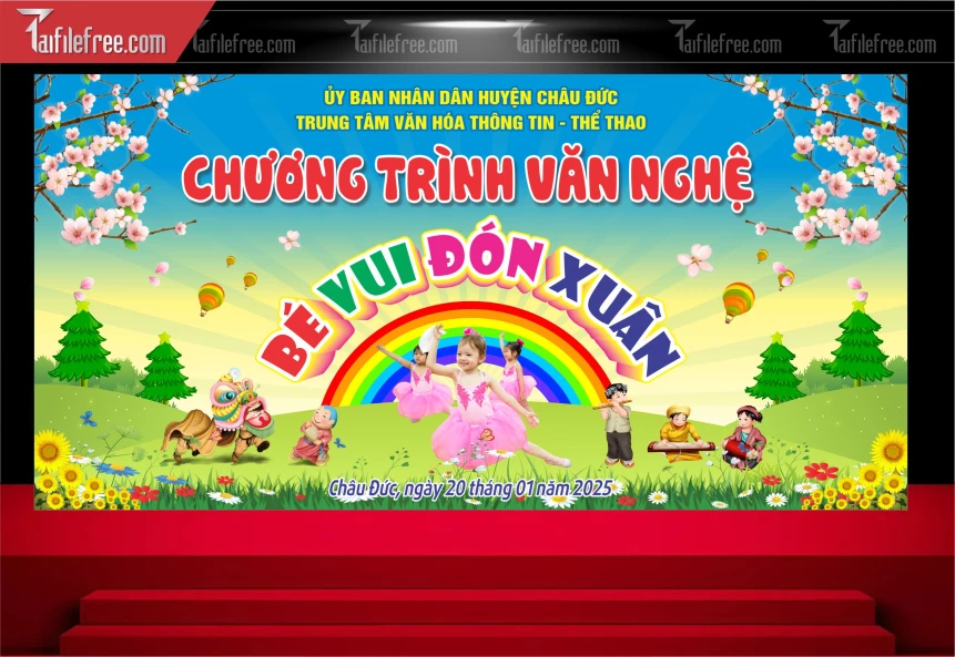 Mẫu Background Chương Trình Văn Nghệ Bé Đón Xuân TTK154