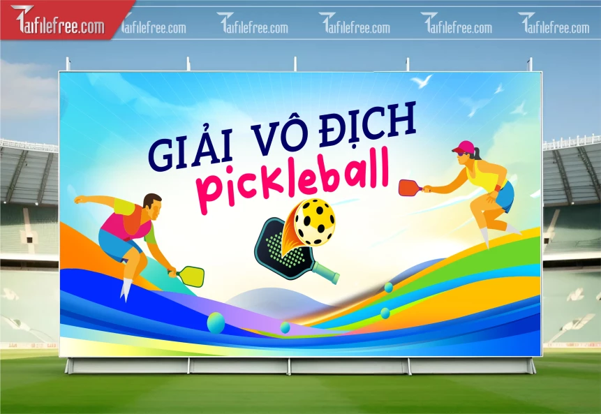 Mẫu Background Thể Thao Pickcleball Năng Động Ấn Tượng TTK157