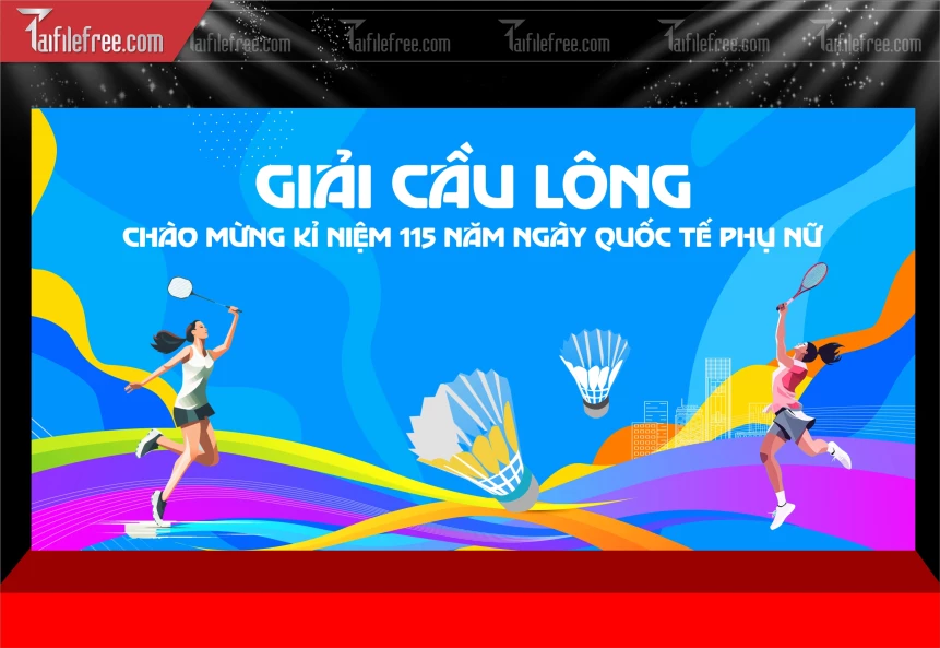 Mẫu Phông Nền Thể Thao Cầu Lông Năng Động Ấn Tượng TTK160