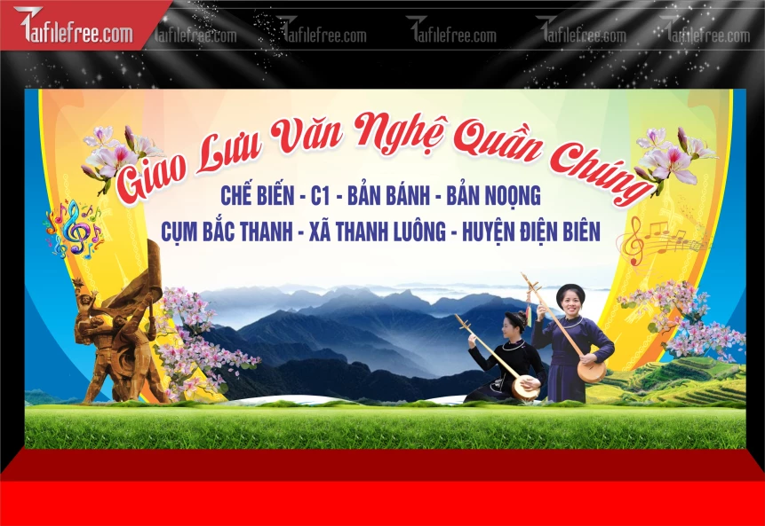 Mẫu Phông Nền Giao Lưu Văn Nghệ Quần Chúng TTK299