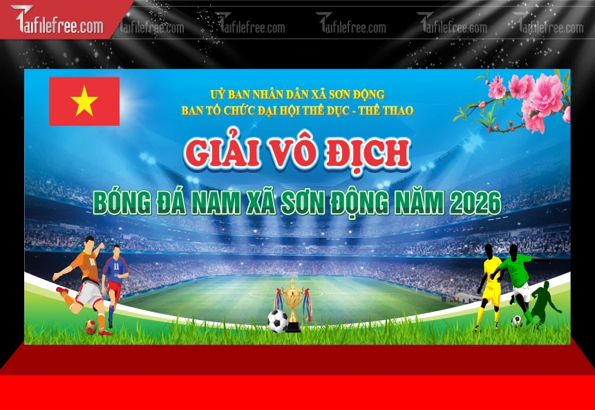 Mẫu Phông Nền Thể Thao Bóng Đá Năng Động Ấn Tượng _TTK182