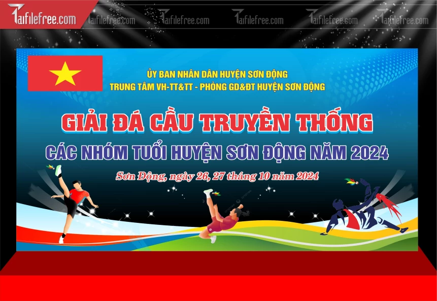 Mẫu Phông Nền Thể Thao Đá Cầu Năng Động Ấn Tượng _TTK193