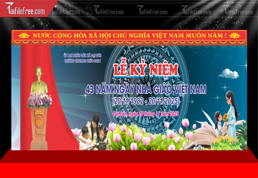 Mẫu Phông Nền Kỷ Niệm Ngày Nhà Giáo Việt Nam 20-11_TTK199