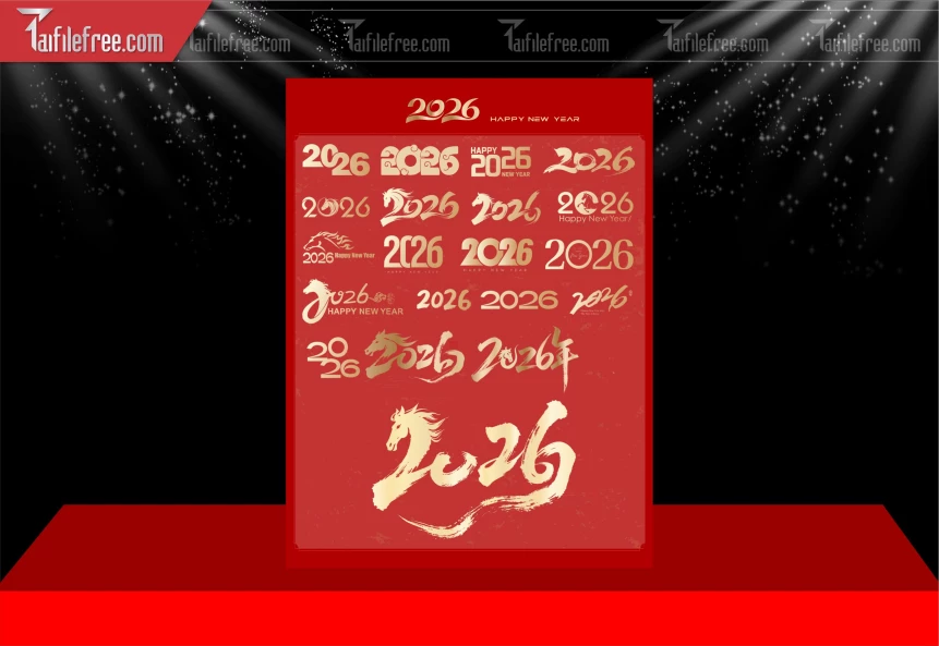 File PNG Bộ Số Tết Năm 2026 Tết Trang Trí Đẹp_DLT164