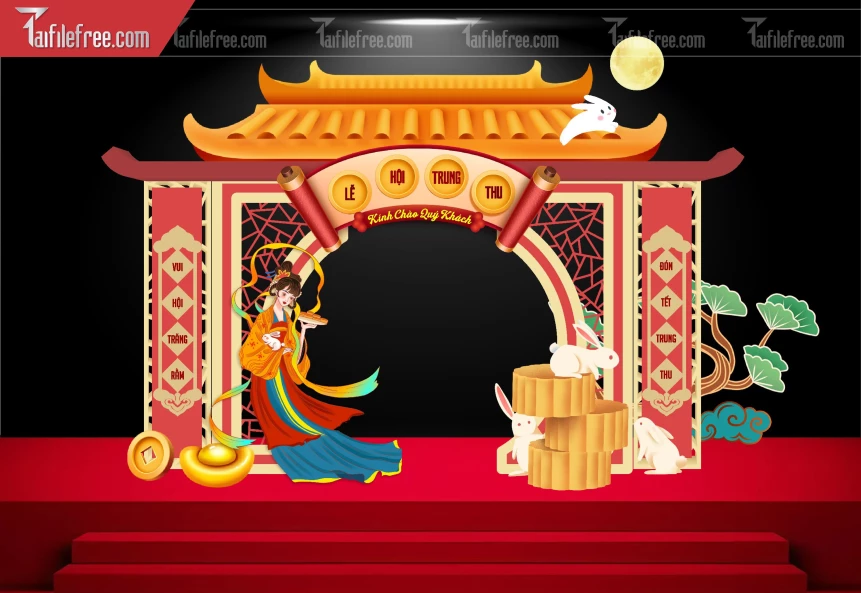 Mẫu Backdrop Trung Thu Đẹp Mắt Sáng Tạo_TTV126