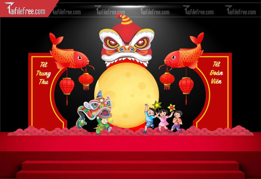 Mẫu Backdrop Trung Thu Đẹp Mắt Sáng Tạo_TTV129