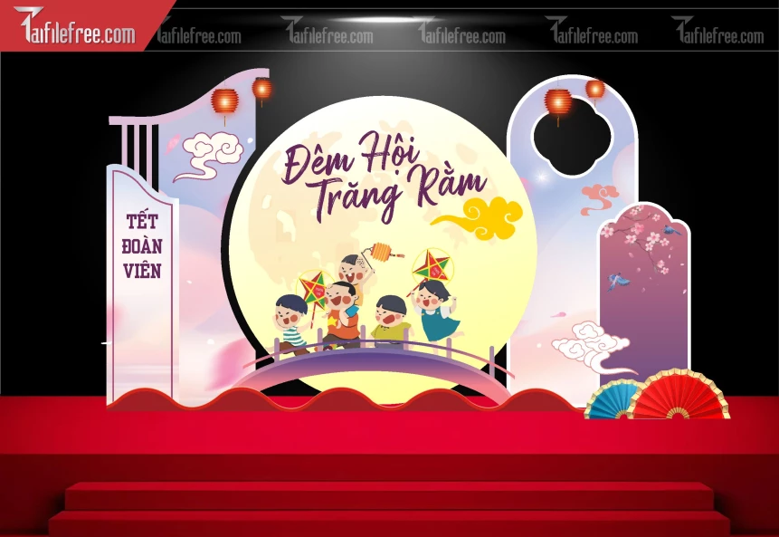 Mẫu Backdrop Trung Thu Đẹp Mắt Sáng Tạo_TTV132