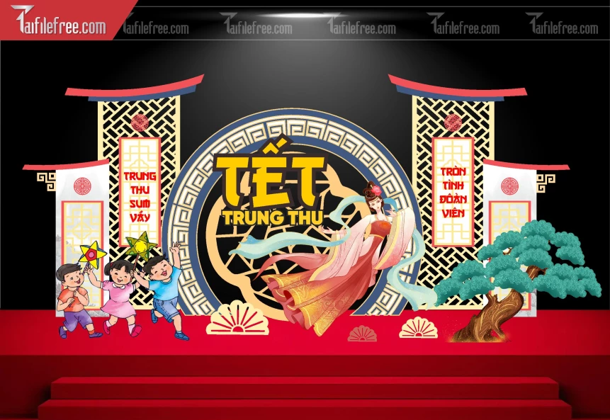Mẫu Backdrop Trung Thu Đẹp Mắt Sáng Tạo_TTV133