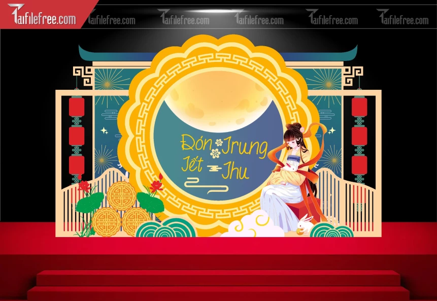 Mẫu Backdrop Trung Thu Đẹp Mắt Sáng Tạo_TTV134