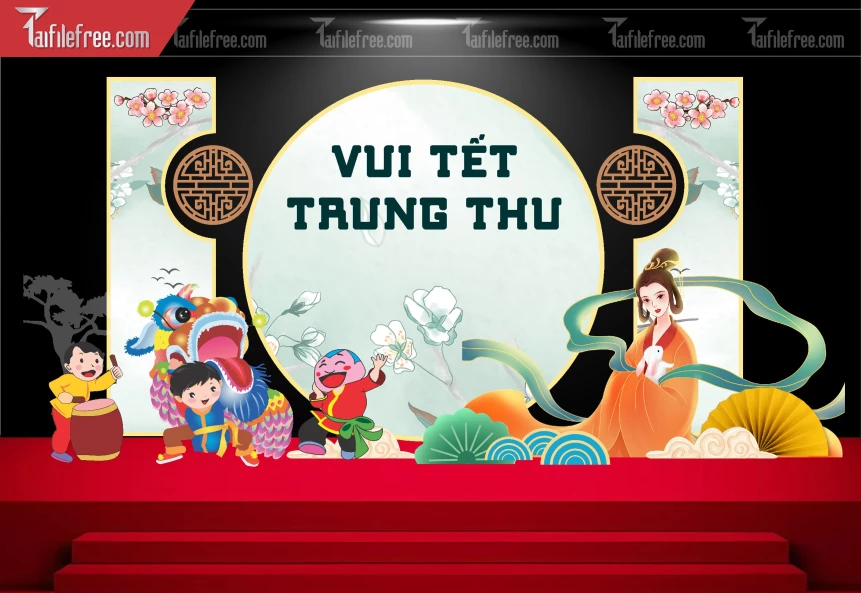 Mẫu Backdrop Trung Thu Đẹp Mắt Sáng Tạo_TTV136