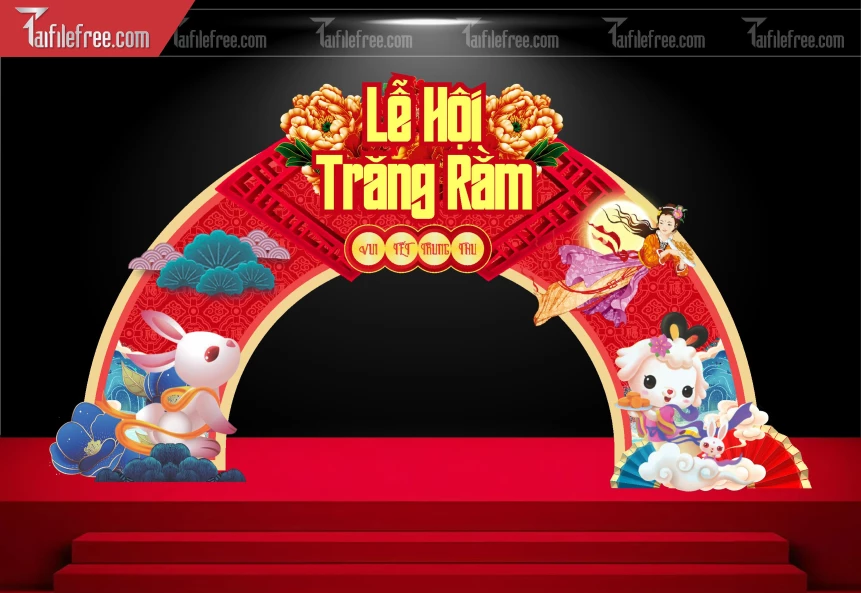 Mẫu Backdrop Trung Thu Đẹp Mắt Sáng Tạo_TTV137