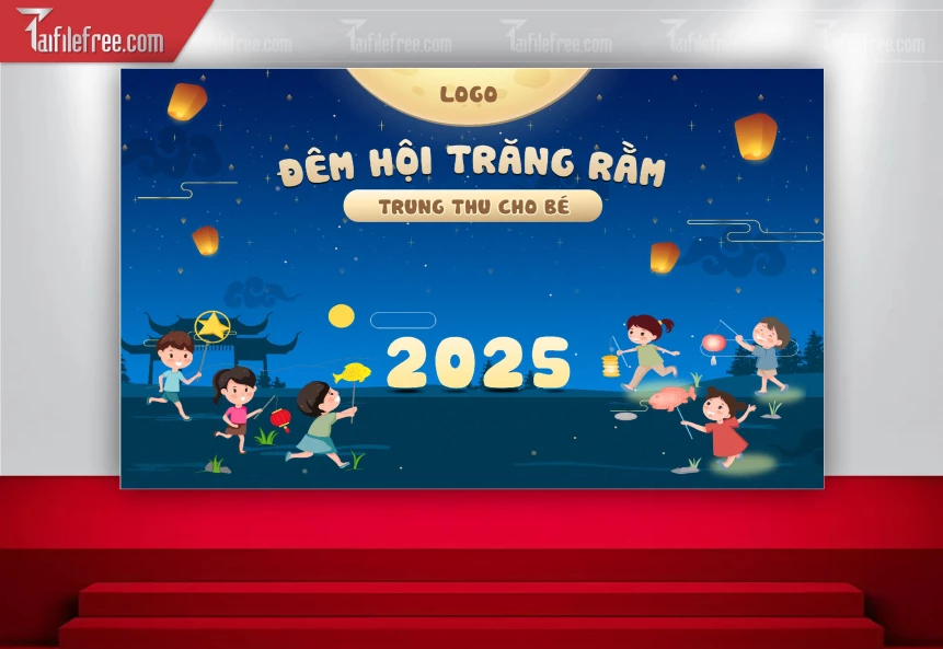 Mẫu Backdrop, Banner Trung Thu Đẹp Mắt Sáng Tạo_TTV151