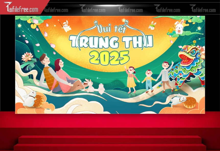 Mẫu Backdrop Trung Thu Đẹp Mắt Sáng Tạo_TTV154