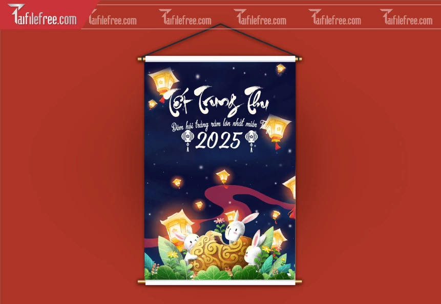 Mẫu Backdrop, Banner Trung Thu Đẹp Mắt Sáng Tạo_TTV157