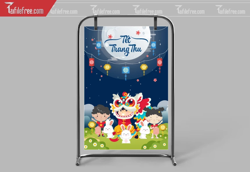 Mẫu Backdrop, Banner Trung Thu Đẹp Mắt Sáng Tạo_TTV167