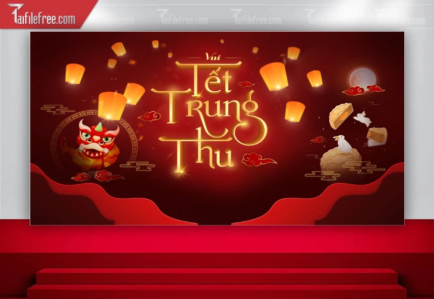 Mẫu Backdrop Trung Thu Đẹp Mắt Sáng Tạo_TTV168