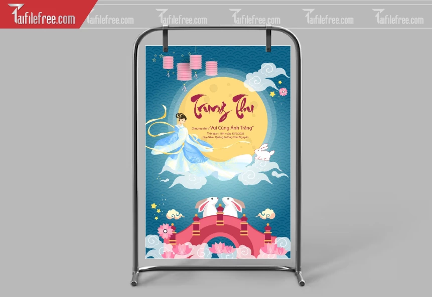 Mẫu Backdrop, Banner Trung Thu Đẹp Mắt Sáng Tạo_TTV175