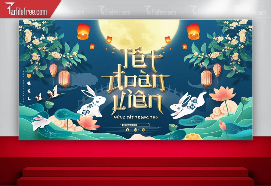 Mẫu Backdrop Trung Thu Đẹp Mắt Sáng Tạo_TTV183