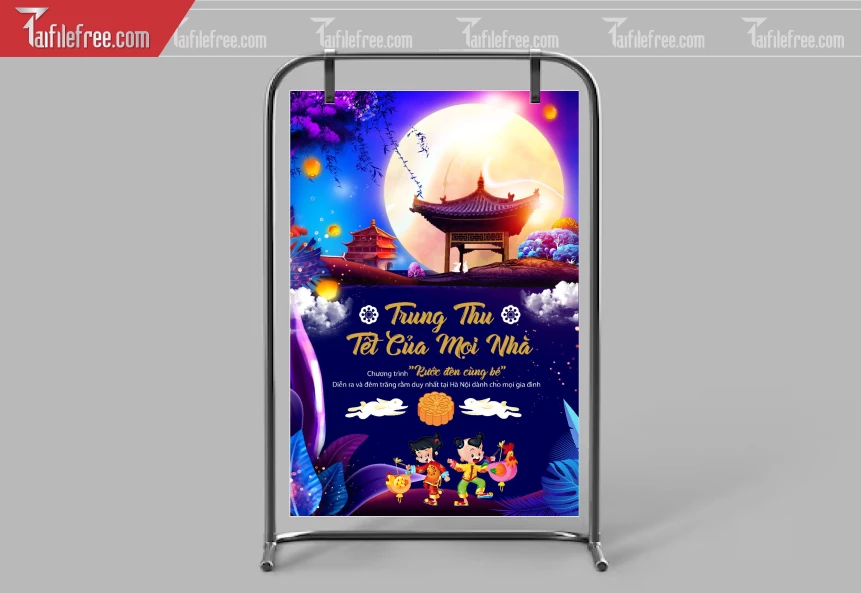 Mẫu Backdrop, Banner Trung Thu Đẹp Mắt Sáng Tạo_TTV199