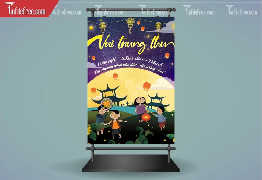 Mẫu Backdrop, Banner Trung Thu Đẹp Mắt Sáng Tạo_TTV201