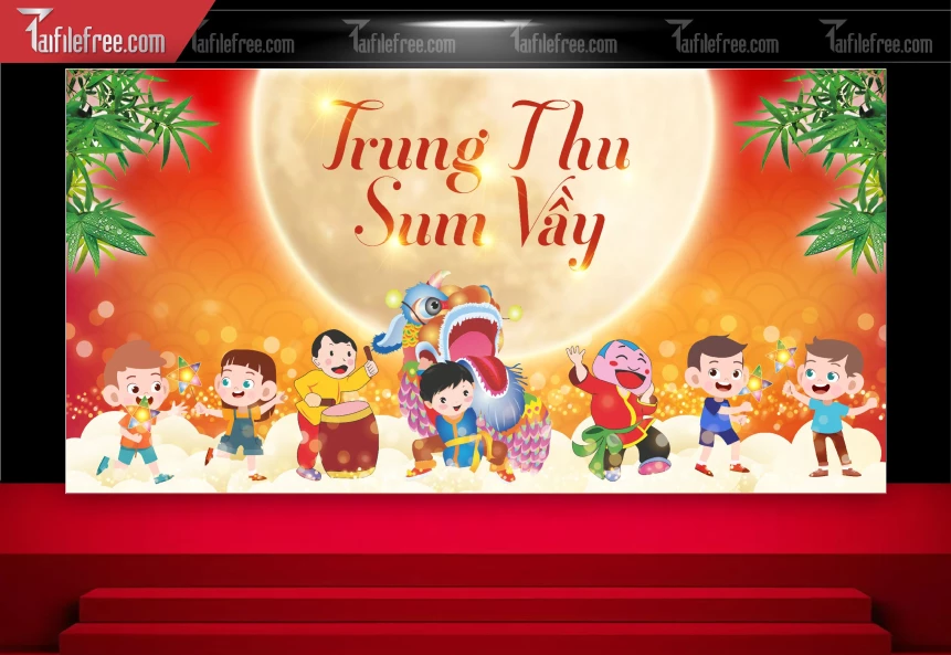 Mẫu Backdrop Trung Thu Đẹp Mắt Sáng Tạo_TTV204