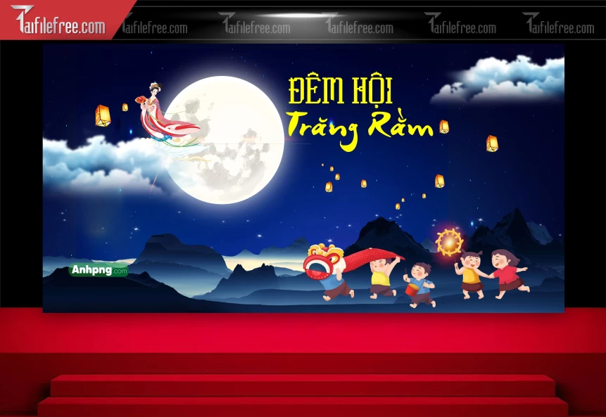 Mẫu Backdrop Trung Thu Đẹp Mắt Sáng Tạo_TTV224