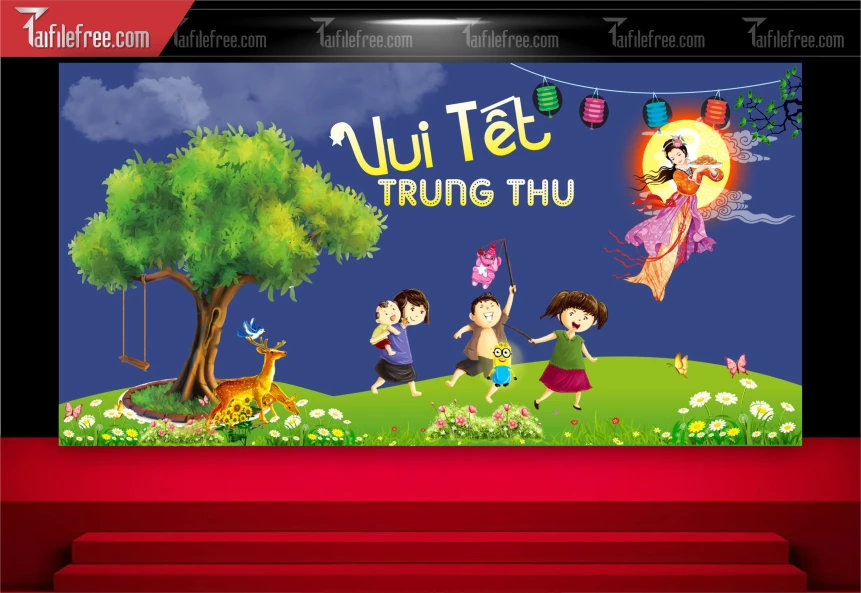Mẫu Backdrop Trung Thu Đẹp Mắt Sáng Tạo_TTV226