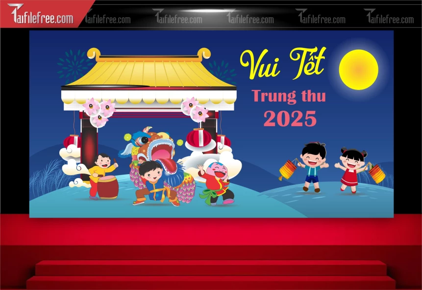 Mẫu Backdrop Trung Thu Đẹp Mắt Sáng Tạo_TTV229