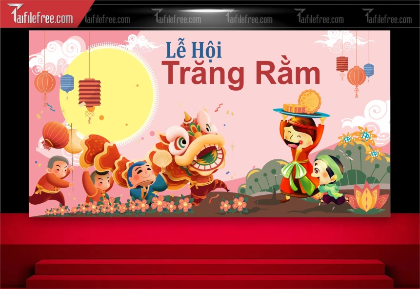 Mẫu Backdrop Trung Thu Đẹp Mắt Sáng Tạo_TTV231
