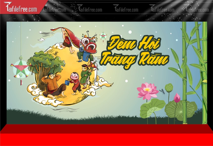 Mẫu Phông Nền Trung Thu Đẹp Mắt Sáng Tạo_TTV304