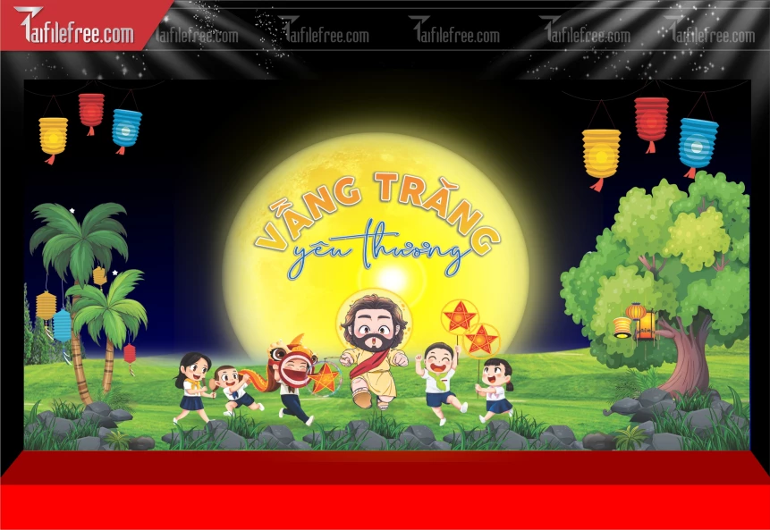 Mẫu Phông Nền Trung Thu Đẹp Mắt Sáng Tạo_TTV305