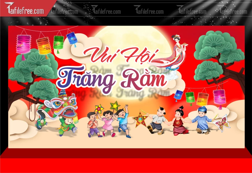 Mẫu Phông Nền Trung Thu Đẹp Mắt Sáng Tạo._TTV366