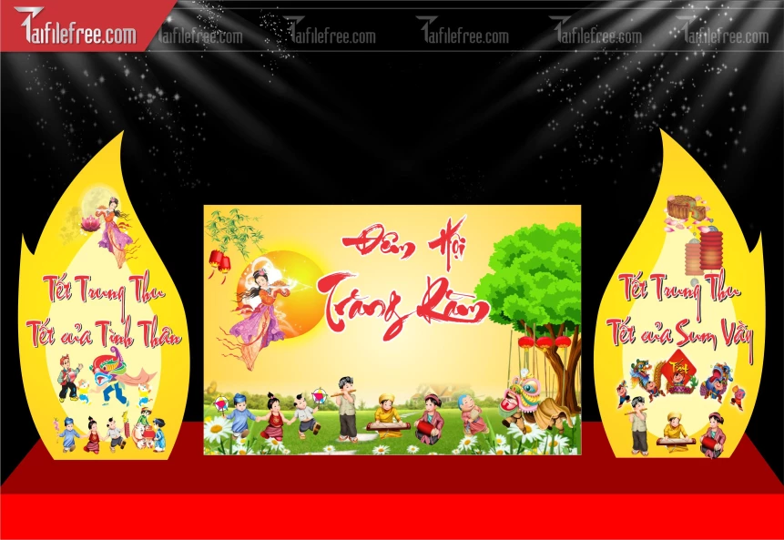 Mẫu Phông Nền/Cánh Gà Trung Thu Đẹp Mắt Sáng Tạo._TTV409