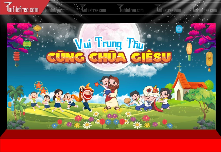 Mẫu Phông Nền Trung Thu Công Giáo Đẹp Mắt Sáng Tạo._TTV416