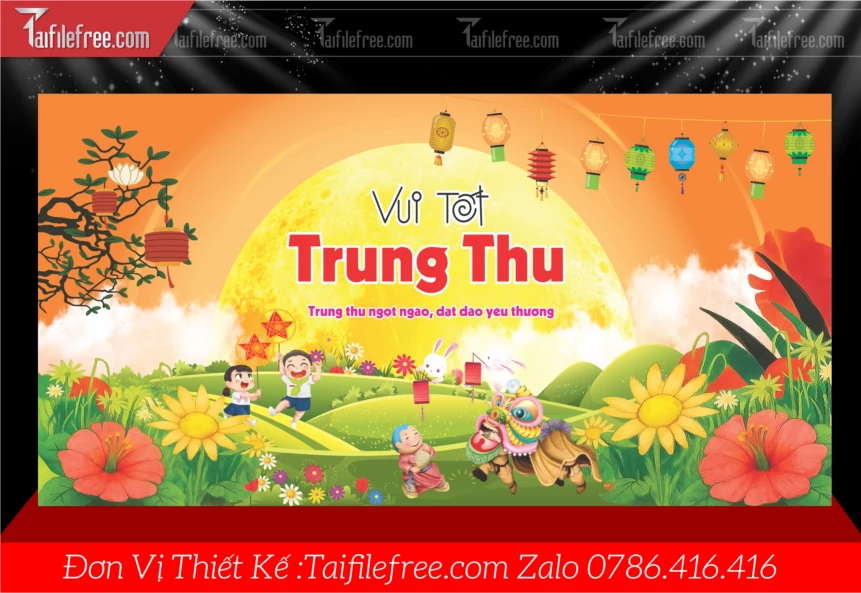 Mẫu Tiểu Cảnh Tết Trung Thu File Vector Đẹp Mắt Sáng Tạo._TTV419