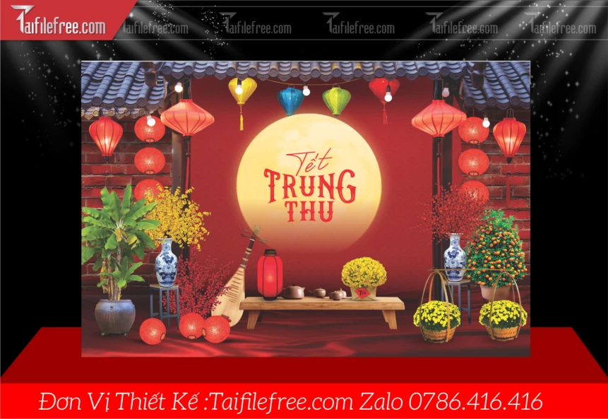 Mẫu Tiểu Cảnh Tết Trung Thu File Vector Đẹp Mắt Sáng Tạo._TTV421