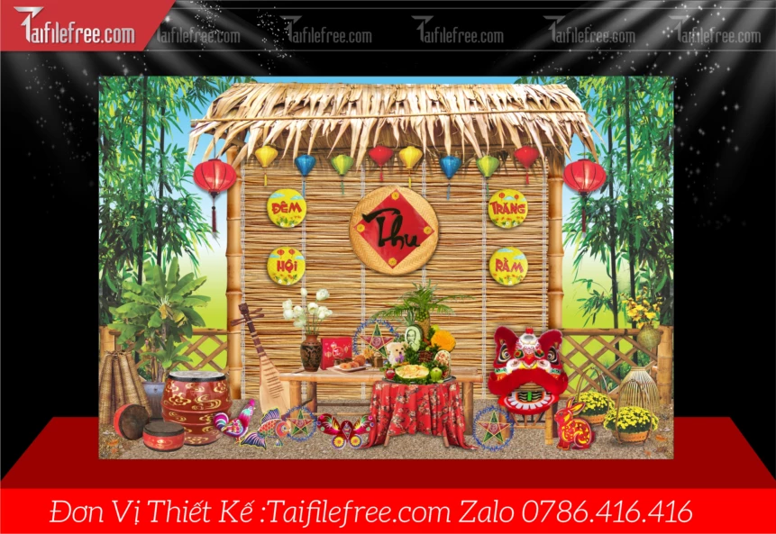 Mẫu Tiểu Cảnh Tết Trung Thu File Vector Đẹp Mắt Sáng Tạo.,_TTV422