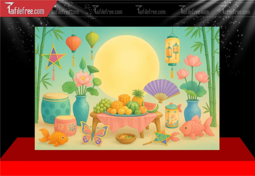 Mẫu Tiểu Cảnh Tết Trung Thu File PNG Đẹp Mắt Sáng Tạo.,_TTV424