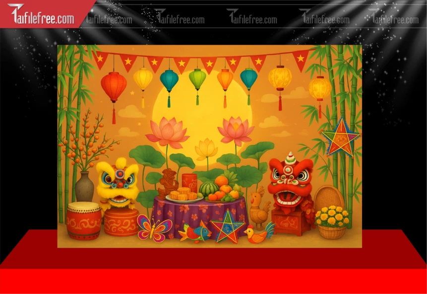 Mẫu Tiểu Cảnh Tết Trung Thu File PNG Đẹp Mắt Sáng Tạo.,_TTV430