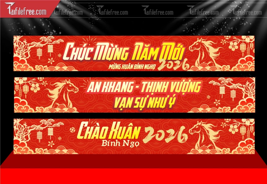 Mẫu Băng Rôn Chúc Mừng Năm Mới Chào Xuân Bính Ngọ Đẹp Mắt Sáng Tạo._TTV432